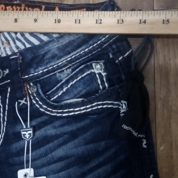 Rock Revival NWT Women's 26 Skinny Charlotte Bejeweled Shimmer Distressed - Picture 12 of 14